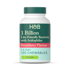 Live Friendly Bacteria Strawberry Flavour 120 Chewable Tablets