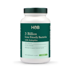 Live Friendly Bacteria with Acidophilus 3 Billion 120 Capsules