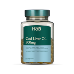 Pure Cod Liver Oil 500mg 60 Capsules