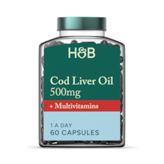 Pure Cod Liver Oil & Multivitamins 500mg 60 Capsules