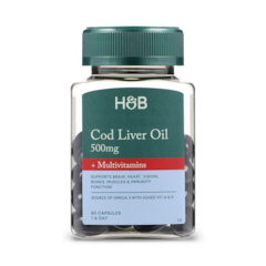 Pure Cod Liver Oil & Multivitamins 500mg 60 Capsules