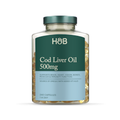 Pure Cod Liver Oil 500mg 240 Capsules