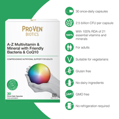Image 2 for Pro-Ven Biotic A-Z Multi-Vitamin 30 Capsules