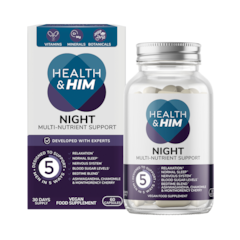 Health & Him Night Multi-Nutrient Support 60 Capsules