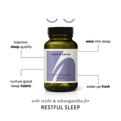 Image 2 for DOZE & DREAM with Reishi and Ashwagandha 60 Vegan Capsules