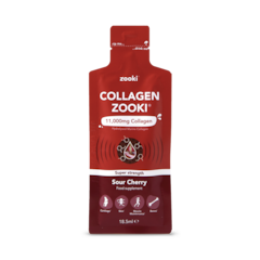 Super Strength Zooki Marine Collagen 11,000mg, Sour Cherry Flavour - 14x18.5ml Liquid Sachets