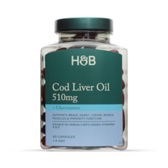 Cod Liver Oil 510mg + Glucosamine 60 Capsules