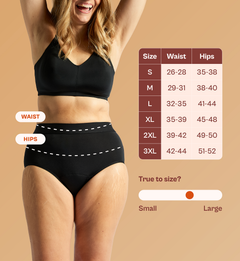 Image 4 for Absorbent Leak Proof Underwear, Black, High Waist, Size Medium