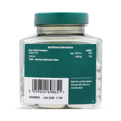 Image 2 for Calcium + Vitamin D 600mg 60 Tablets