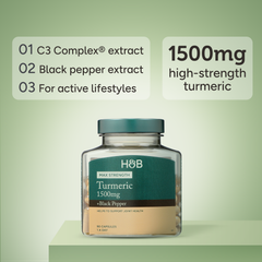 Image 3 for Turmeric 1500mg + Black Pepper 90 Capsules