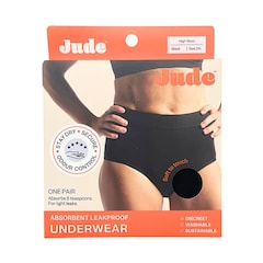 Absorbent Leak Proof Underwear, Black, High Waist, Size 2XL