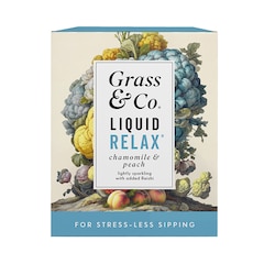 Grass&Co. Liquid Relax (Peach, Chamomile & Reishi) Functional Sparkling Drinks 4x 250ml