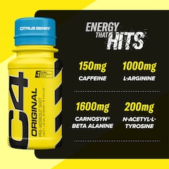 C4 Pre-Workout Shots Citrus Berry 12 x 60ml