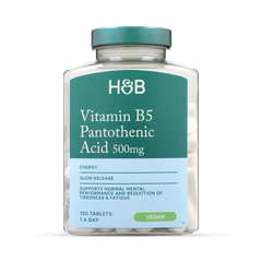 Image 1 for Slow Release Vitamin B5 + Panthothenic Acid 500mg 120 Tablets
