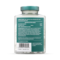 Image 2 for Slow Release Vitamin B5 + Panthothenic Acid 500mg 120 Tablets