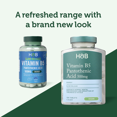 Image 3 for Slow Release Vitamin B5 + Panthothenic Acid 500mg 120 Tablets