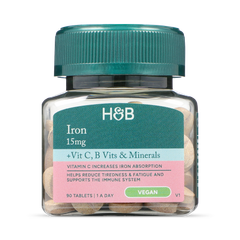 Image 1 for Iron + B Vits, Vit C & Minerals 15mg 90 Tablets