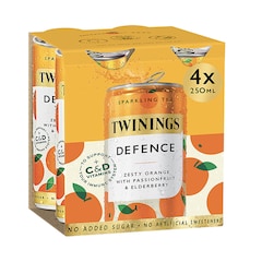 Defence Orange & Passionfruit Sparkling Drink 4x 250ml