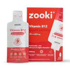 Liposomal Vitamin B12 2500mcg Strawberry Flavour 14 x 10ml Liquid Sachets