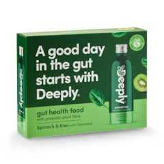 Image 1 for Gut Health Food With Prebiotic Plant Fibre Spinach & Kiwi With Seaweed Multipack 4 x 455ml