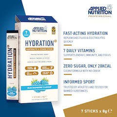 Image 2 for Hydration+ Powder Blue Raspberry - 7 x 8g Sachets