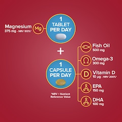 Image 4 for Omega-3 Fish Oil & Vitamin D + Magnesium 30 Day Duo Pack 30 Tablets & 30 Capsules