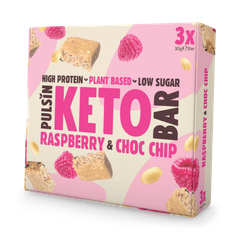 Image 1 for Raspberry & Choc Chip Keto Bar 3 x 30g