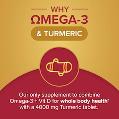 Image 3 for Omega-3 Fish Oil & Vitamin D Plus Turmeric 30 Tablets & 30 Capsules (1 Month Supply)