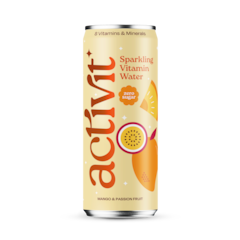 Image 1 for Mango & Passion Fruit Sparkling Vitamin Water 330ml