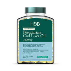 Image 1 for Pescatarian Cod Liver Oil 1000mg 120 Capsules