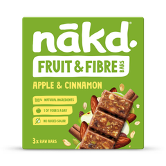 Image 1 for Dried Fruit & Fibre Apple & Cinnamon Bars 3x 44g