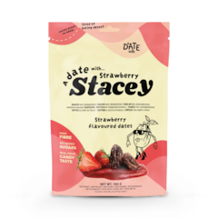 Image 1 for … Strawberry Stacey Sweet Strawberry Flavoured Dates 100g