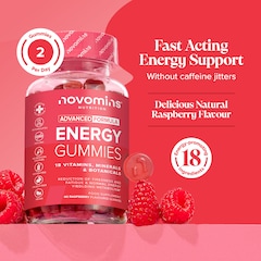 Image 5 for Energy Raspberry Flavour Vitamins 60 Gummies 30 Days Supply