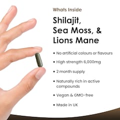 Image 2 for Shilajit, Sea Moss & Lions Mane Capsules 120 Capsules