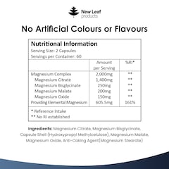 Image 2 for Products Magnesium Complex 4 in1 Glycinate Citrate, Malate, Oxide 120 Capsules