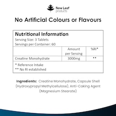 Image 2 for New Leaf Creatine Monohydrate 180 Capsules
