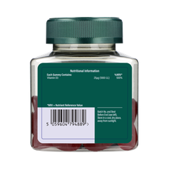 Image 2 for Vegan Vitamin D 1000 I.U. (25ug) Strawberry Flavour 30 Gummies