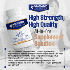 Image 4 for Brainwave Nootropics Brain Function & Immune System Support Complex - Ashwagandha, Lion’s Mane, L-Theanine, Vitamins D3, B5, B12 & Zinc