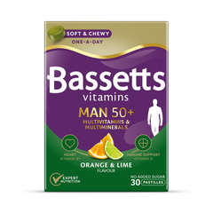 Image 1 for Vitamins Man 50+ Multivitamins & Multiminerals Orange & Lime 30 Pastilles