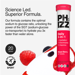 Image 2 for Daily Energy 3-In-1 Formula, Hydration, Electrolytes & Vitamins Effervescent Tablets Mixed Berry 20 Tablets