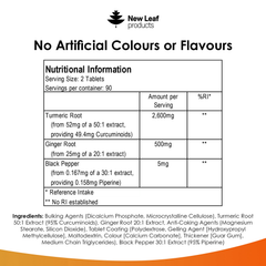 Image 2 for Turmeric, Curcumin, Ginger Tablets 180 tablets