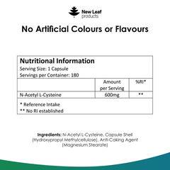 Image 3 for NAC N-Acetyl-Cysteine Capsules 180 capsules
