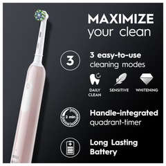 Image 4 for Oral-B Pro Series1 Cross Action Rechargeable Toothbrush  - Pink