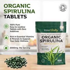 Image 3 for Organic Spirulina 500x Tablets - 500 Count
