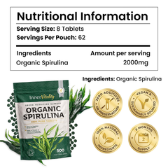 Image 4 for Organic Spirulina 500x Tablets - 500 Count