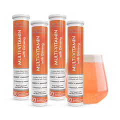 Image 1 for Multivitamin With Ginseng 80 (4x20) Orange & Passionfruit Flavour Effervescent Tablets 80 Tablets