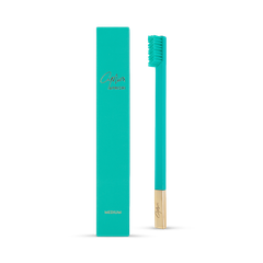 Image 1 for APRIORI Turquoise Blue Gold Medium Toothbrush