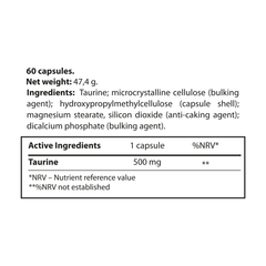 Image 2 for Taurine_ 500 mg_60 capsules