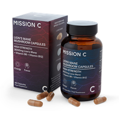 Image 2 for Mission C Lion’s Mane Capsules 8000mg with Vitamin B6 & B12 60 Vegan Capsules