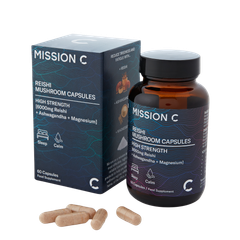 Image 4 for Mission C Reishi Capsules 6000mg with Ashwagandha + Magnesium 60 Vegan Capsules